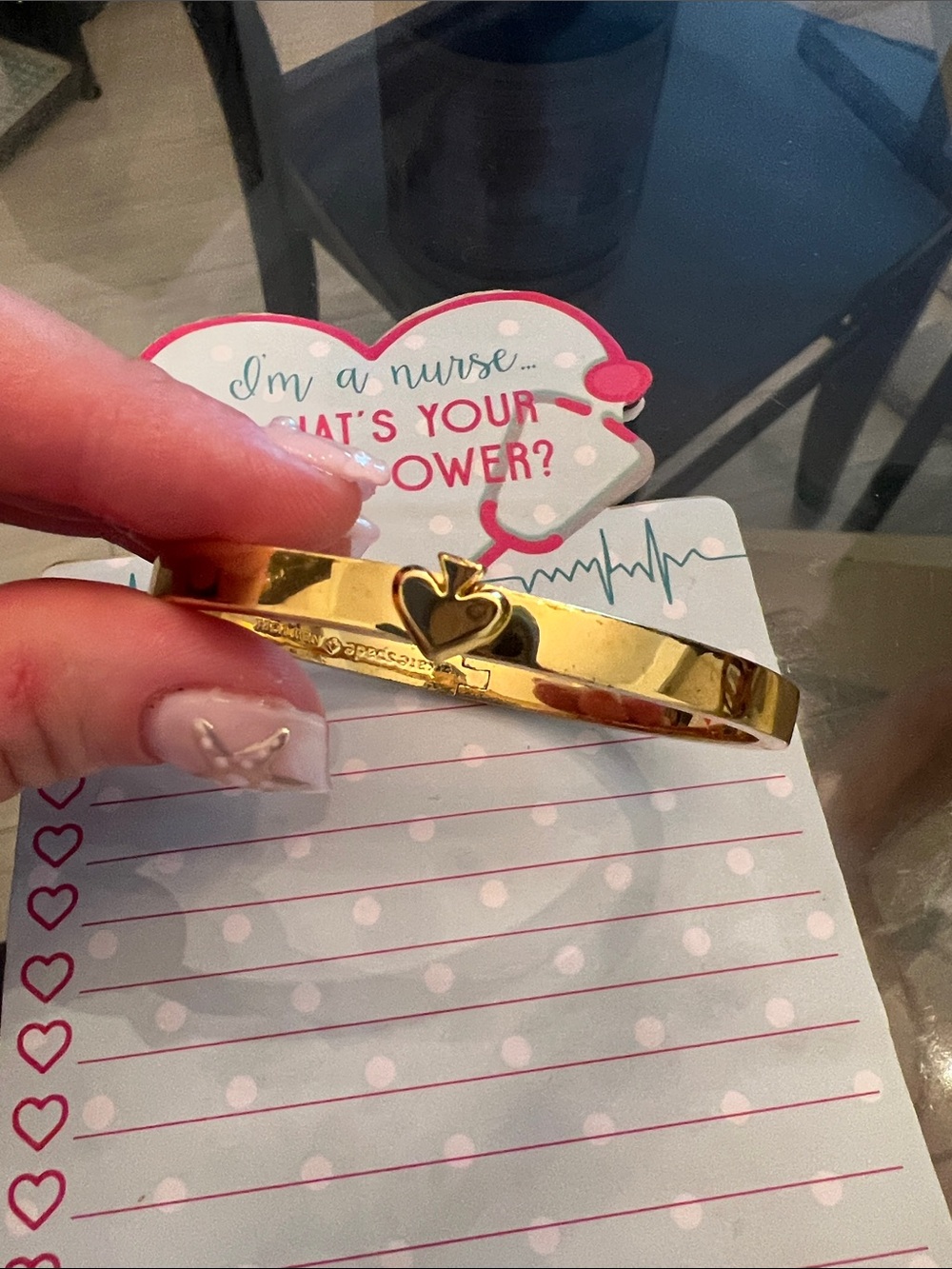 kate spade Gold-tone Heart Bangle Bracelet